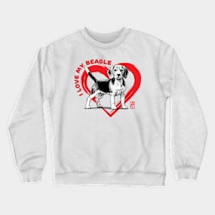 I Love My Beagle - I Love my dog - Cheerful dog Crewneck Sweatshirt